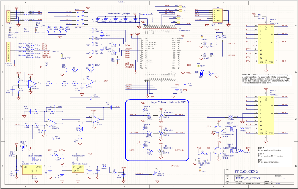 Schematic of the GEN-2 FF-CAD audio delay.